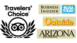 Travelers' Choice. Featured in Business Insider, USA Today, Outside and Arizona Highways.